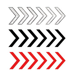 Abstract rows of textured, outlined, and solid red chevron arrows.