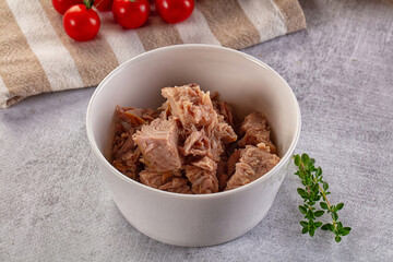 Canned tuna fillet for salad