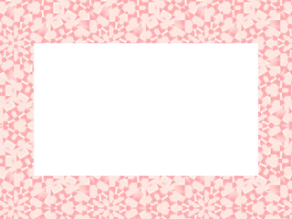 ピンクの幾何学模様の四角フレーム14
