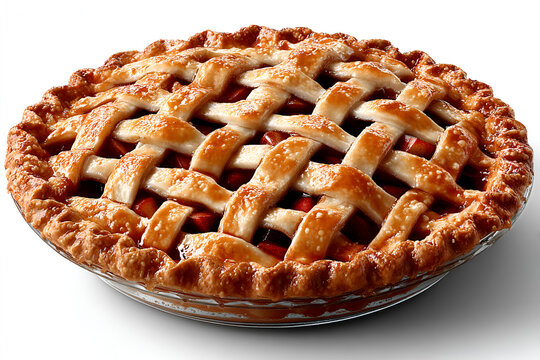 Delicious fresh baked apple pie on baking pan