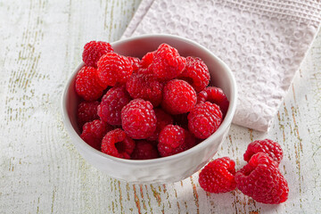 Ripe sweet juicy organic rasberry