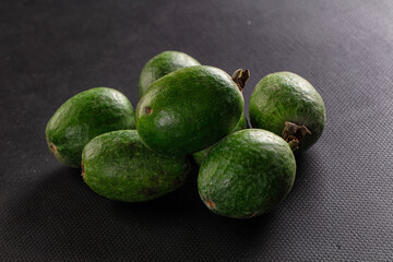 Fresh sweet juicy green feijoa fruit