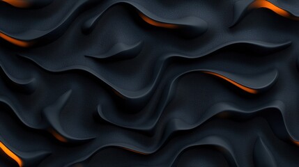  visually striking abstract design featuring wavy black textures with orange accents, creating a dynamic and modern aesthetic.