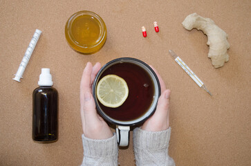 Illustration concept of the common cold disease acute respiratory viral infection