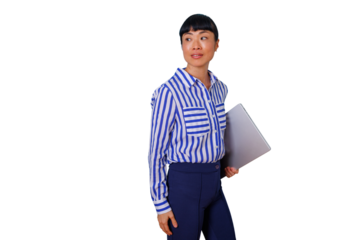 Female doctor or healthcare professional holding a tablet computer, smiling and looking at camera