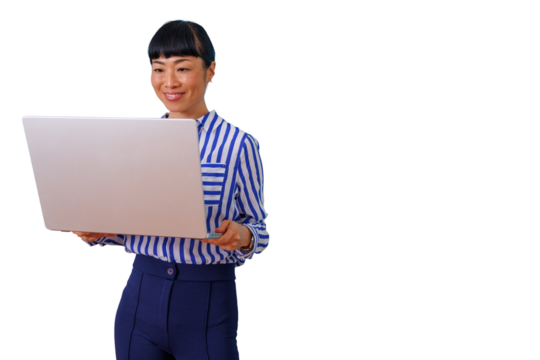 Female doctor working with a digital tablet, providing healthcare services, embracing modern medicine, transparent background - Powered by Adobe