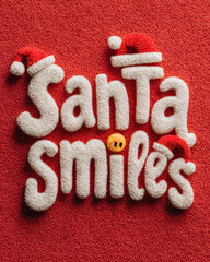 Merry Christmas Santa Smiles design with hats and jolly bells