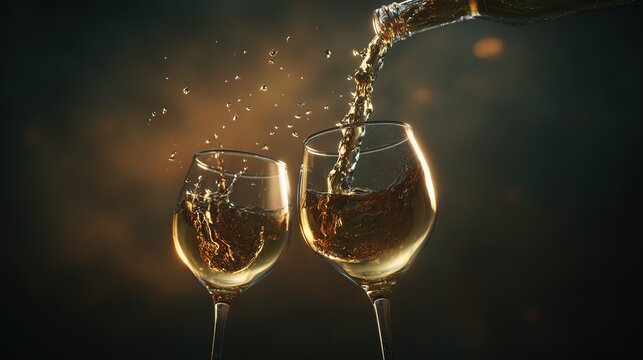 Hotel advertising and professional food photography with wine pouring, capturing liquid arcs and glass clarity