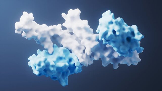Protein structure with biological concept, 3d rendering