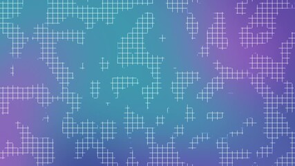 blue purple gradient background with abstract white grid shapes creating a modern digital look ideal for global tech events futuristic design themes and creative celebration visuals