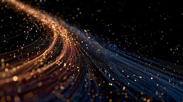 Data fiber optic network transmitting digital information flow