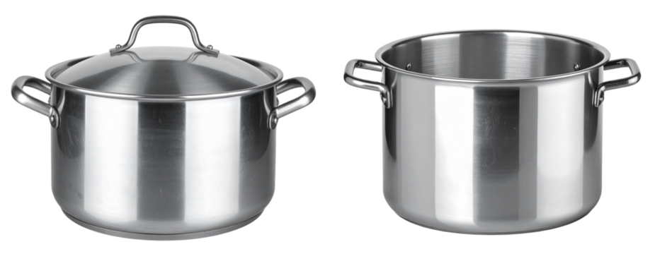 Large Aluminum Cooking Pot with Handles PNG Cutout - Powered by Adobe