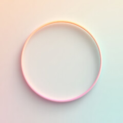 Minimalist neon glowing ring frame, ethereal, modern backdrop, in soft gradient colors, with copy space.