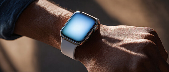Futuristic Smartwatch Glow on Wrist