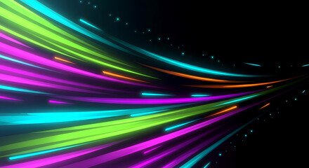 Modern abstract illustration with colorful glowing lines