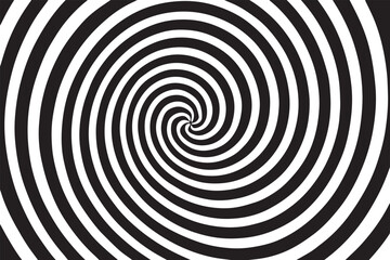 Naklejka premium A captivating spiral design composed of alternating black and white stripes