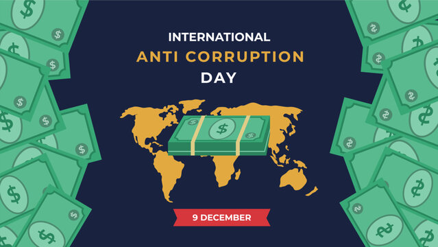 International anti corruption day flyer illustration - Powered by Adobe