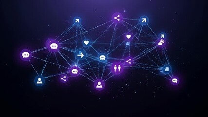 Abstract digital network symbolizing interconnected communication and global data exchange, representing the complex web of modern social technology - Powered by Adobe