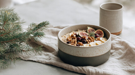 Winter Breakfast Bowl with Granola and Fruit — Cozy Morning Food Photo