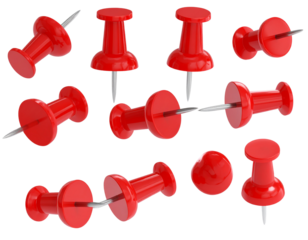 Mixed Red Push Pins Clipart PNG