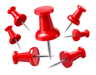 Assorted Red Push Pins PNG
