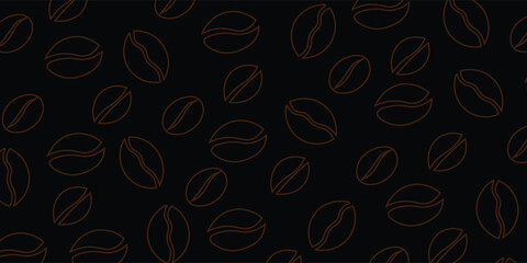 Coffee beans, seamless pattern, hand-drawn sketch, on a white background, suitable for coffee business and paper for food packaging.  eps10.