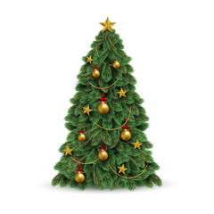 christmas tree isolated on white vector illustration