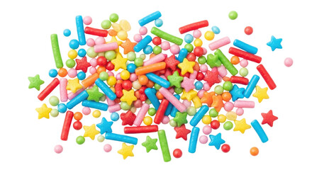 Isolated Colorful Sprinkles, Festive Decoration for Cakes, Doughnuts and Desserts, Food Photography
