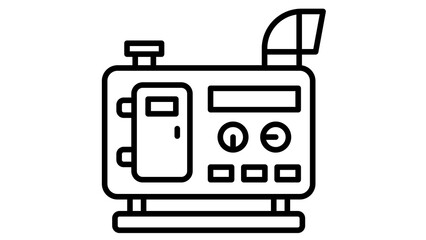 Portable Generator Vector Illustration | Modern Power Supply Equipment | Emergency Electricity Backup Icon