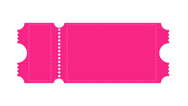 A vibrant pink ticket with perforated edges stands out against a dark backdrop, waiting.