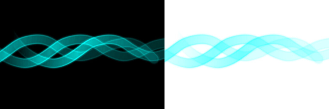 Abstract Teal Waveform Background &ndash; Glowing Signal Lines on Black