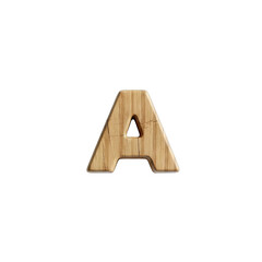 Single Wooden Letter A Centered On A Black Background With Subtle Shadow
