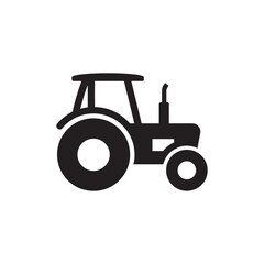 “Detailed Farm Tractor Silhouette – Heavy Agriculture Machinery Vector”