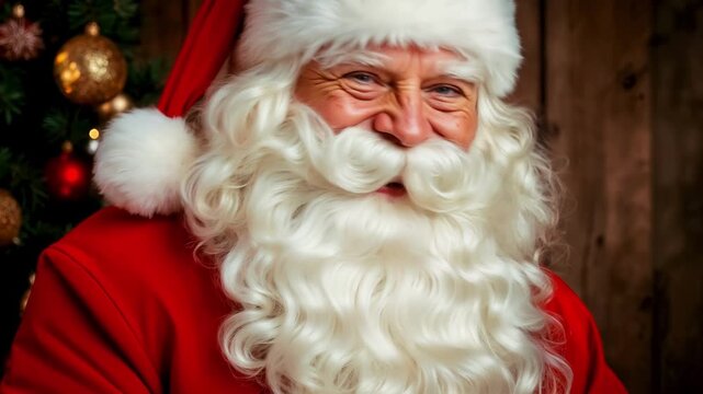A cheerful and cunning Santa. Christmas Eve, magic and witchcraft.