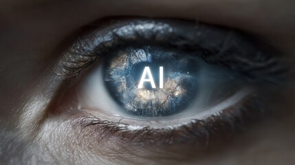 A captivating eye illustration symbolizing AI's potential and innovation in the universe of technology.