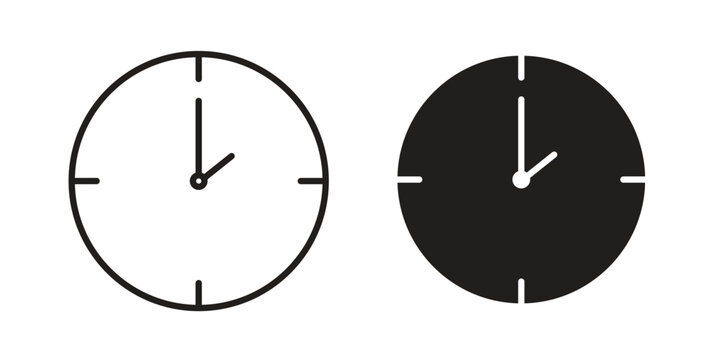 Clock two icon for template. Icon vector graphic set