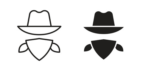 Cowboy icon for template. Icon vector graphic set