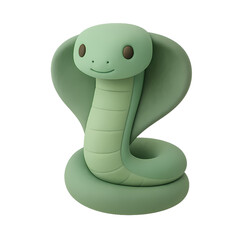 Cute Cartoon Cobra with Big Eyes in a Fun, Playful Style