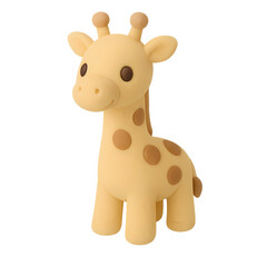 Cute Yellow Giraffe Toy with Brown Spots for Children Playtime