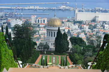 Gold Domed Building and Terraced Gardens in Haifa