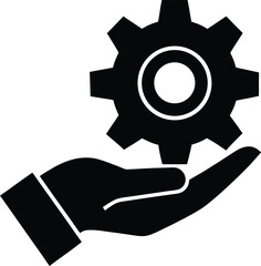 Hand Holding Gear Icon