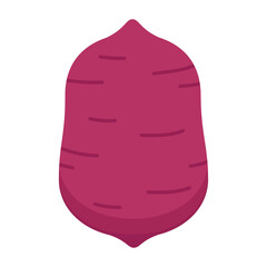 Sweet potato. Organic healthy vegetable. Fresh natural root. Made in vector cartoon flat style. Roasted sweet potato. Japanese Sweet potato.