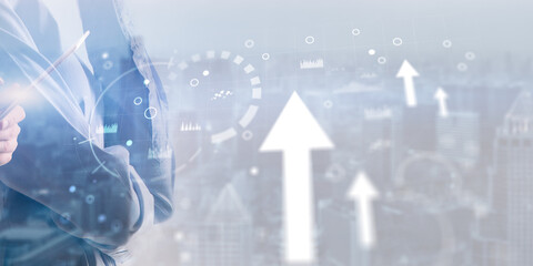 Business market growth, investments and financial concept. Progress or development concept. Business growth