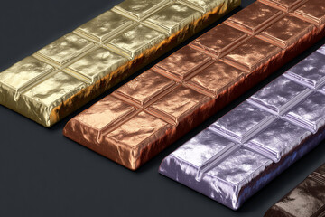 Metallic Foil Candy Bar Mockup with Dramatic Lighting