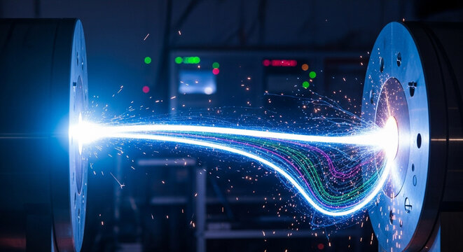 luminous neural-like trails