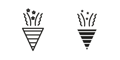 Confetti icon pictogram in trendy outline style. icon, sign or symbol.