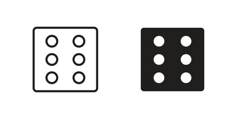 Dice icon pictogram in trendy outline style. icon, sign or symbol.
