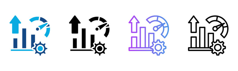 Perfomance Icon Multiple Style Vector Illustration
