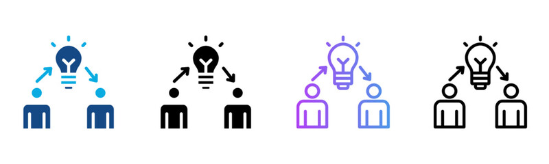Mentor Icon Multiple Style Vector Illustration
