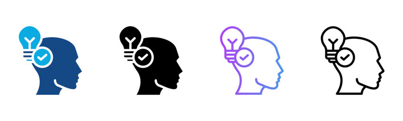 Understand Icon Multiple Style Vector Illustration
